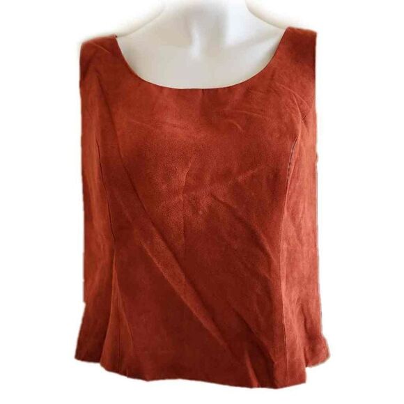Positive Attitude women's 12 copper bronze 2 piece set suede jacket & tank Autum - Picture 2 of 7
